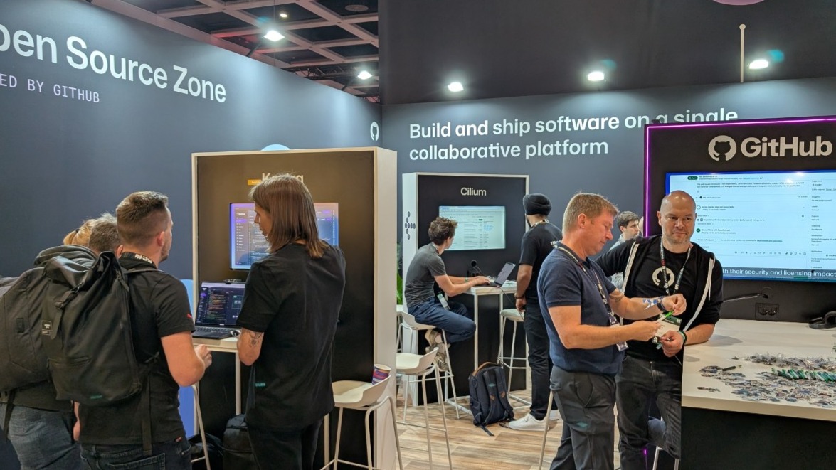 view of the various open source booths
