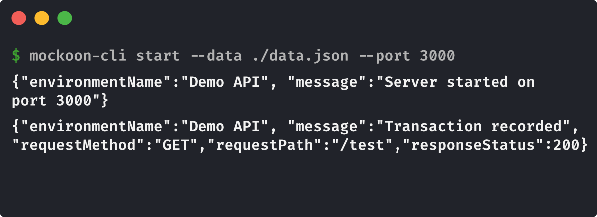 Mockoon CLI screenshot