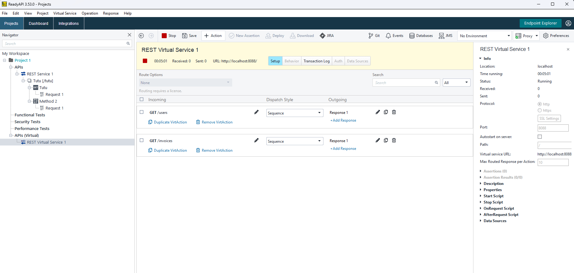 Screenshot of ReadyAPI's interface