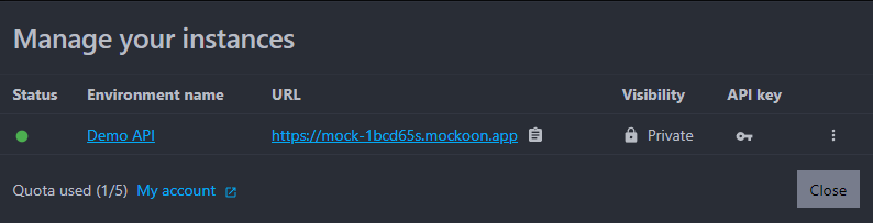 deployment management dialog