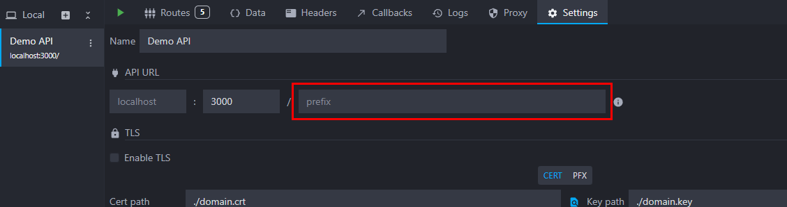 fill the prefix input