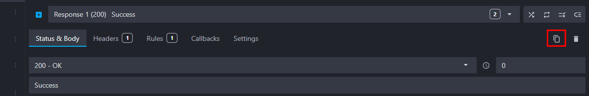 Click on the copy icon to duplicate a response