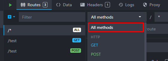 wildcard route on all methods