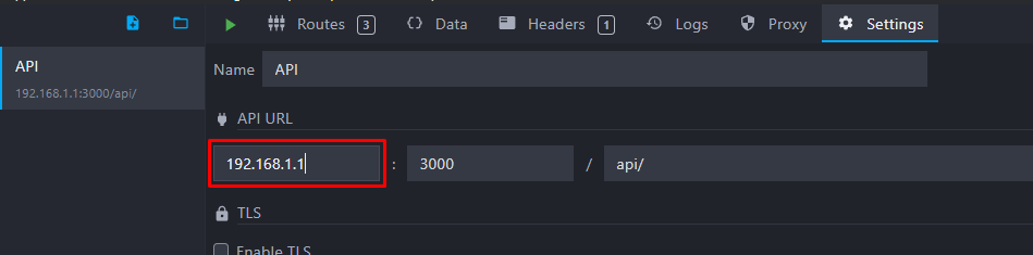 input field to override the hostname