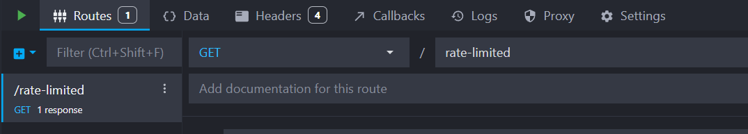 new HTTP GET route showing the path /rate-limited