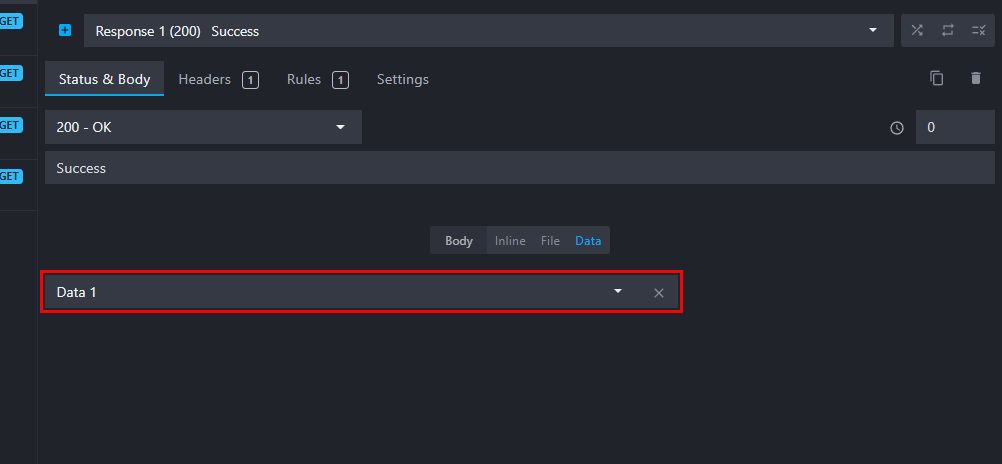 Using data bucket in a route response